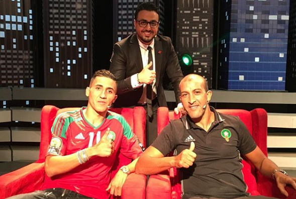 صور..احتفالا بتأهل المنتخب المغربي للمونديال فيصل فجر وحجي في « رشيد شو »