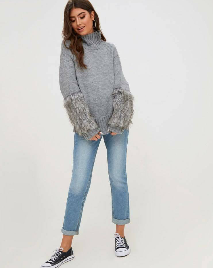 الـ  » Sleeve Fur Knit  » لهذا الشتاء