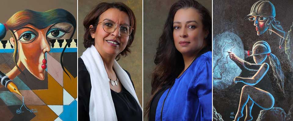 همسة وصل ».. تجمع التشكيليتان أمال الفلاح و نادية غسال »