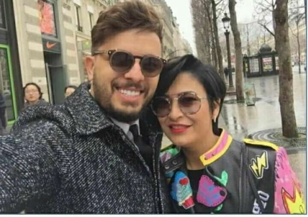 في مبادرة إنسانية.. حاتم عمور وزوجته يزوران مرضى السرطان(صور)