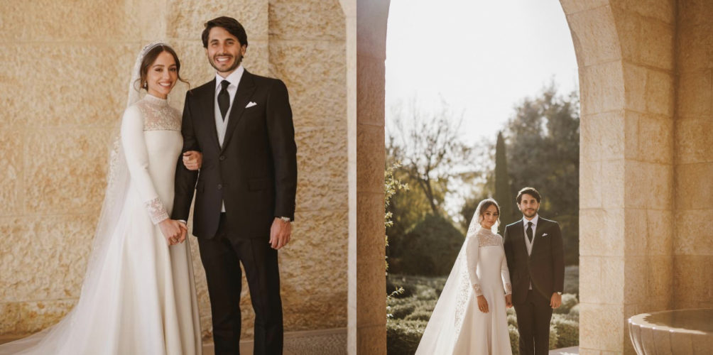 بفستان من تصميم « ديور ».. الأميرة الأردنية إيمان تخطف الأنظار في حفل زفافها (صور)
