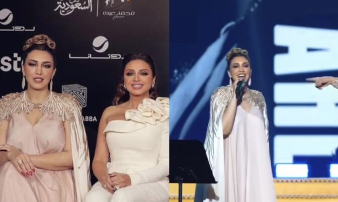 الفنانة المغربية الوحيدة.. أسماء لمنور تتألق في ليلة نجمات العرب في السعودية